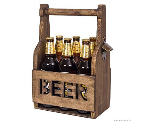 wood beer caddy